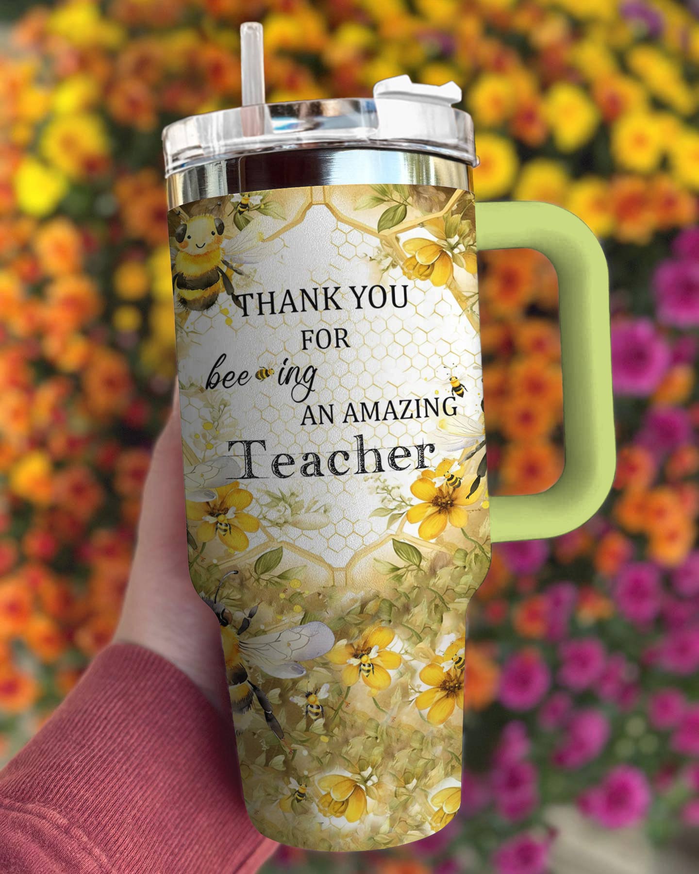 Bee 40 Oz Shineful™ Tumbler Bee-Ing Teacher Lk8 40Oz