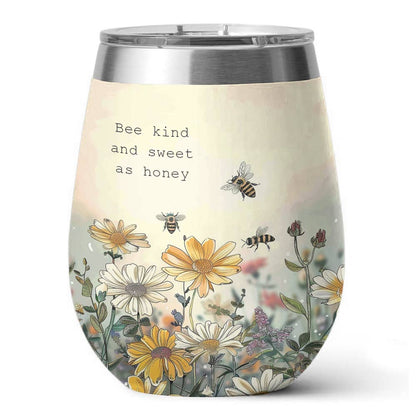 Shineful Wine Tumbler Bee Kind