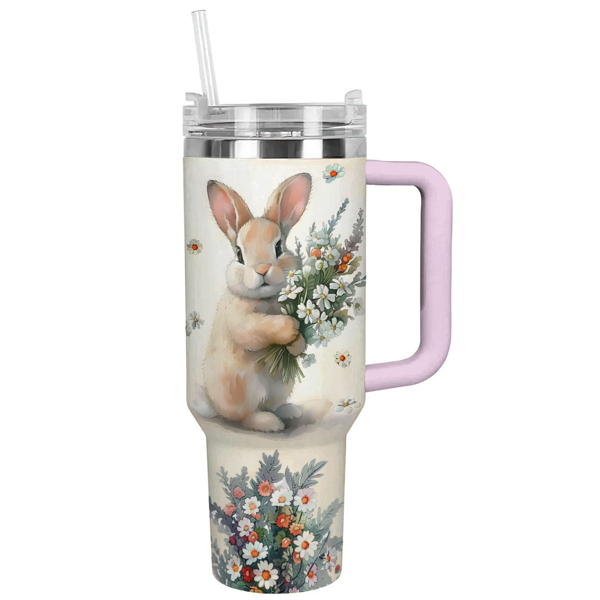 Shineful Tumbler Rabbit Floral Bunny