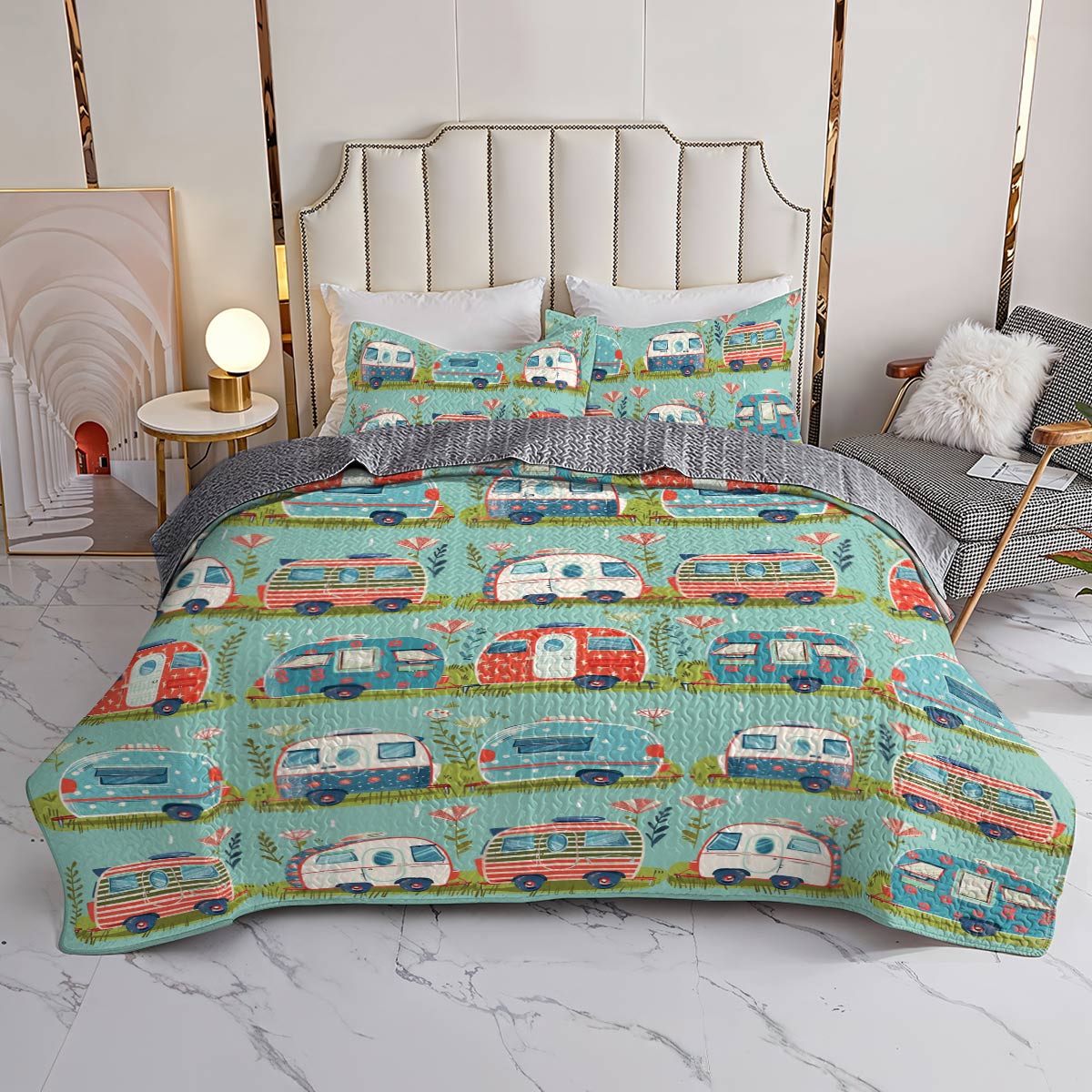 Shineful All Season Quilt 3-Piece Set Happy Campers