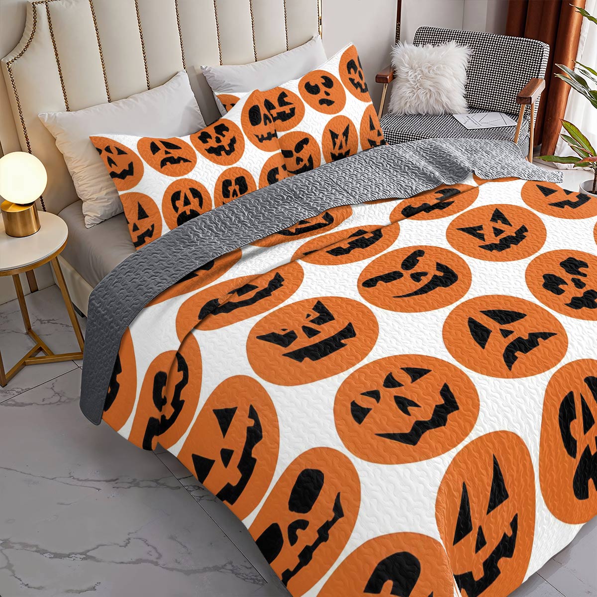 Shineful All Season Quilt 3-Piece Set Haunted Harvest