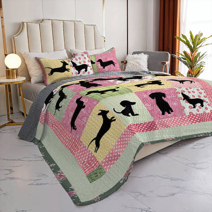 Shineful All Season Quilt 3-teiliges Set Dackelfreunde 