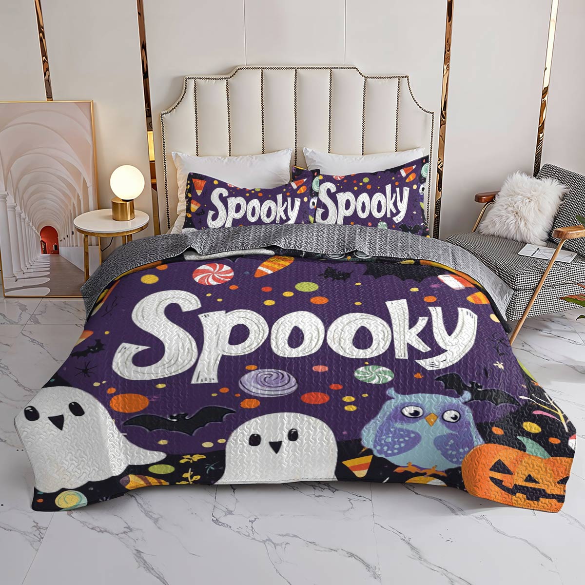 Shineful All Season Quilt 3-Piece Set Spooky Nights