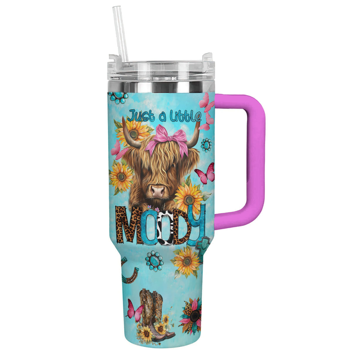 Cow 40 Oz Shineful™ Tumbler Moo-Dy Lk8 Hot Pink 40Oz