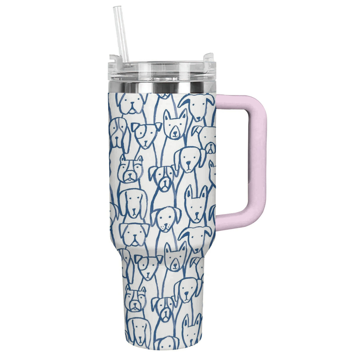 Dog 40 Oz Shineful™ Tumbler Cute Dogs Lk8 Pink 40Oz