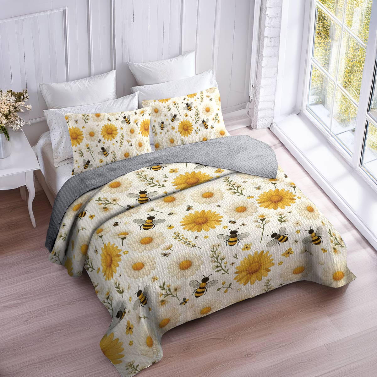 Shineful All Season Quilt 3-Piece Set Daisy Bee