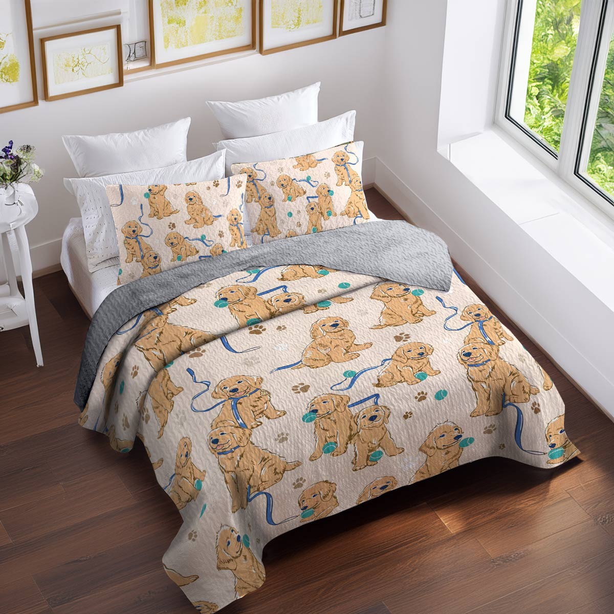 Shineful All Season Quilt 3-Piece Set Naughty Golden