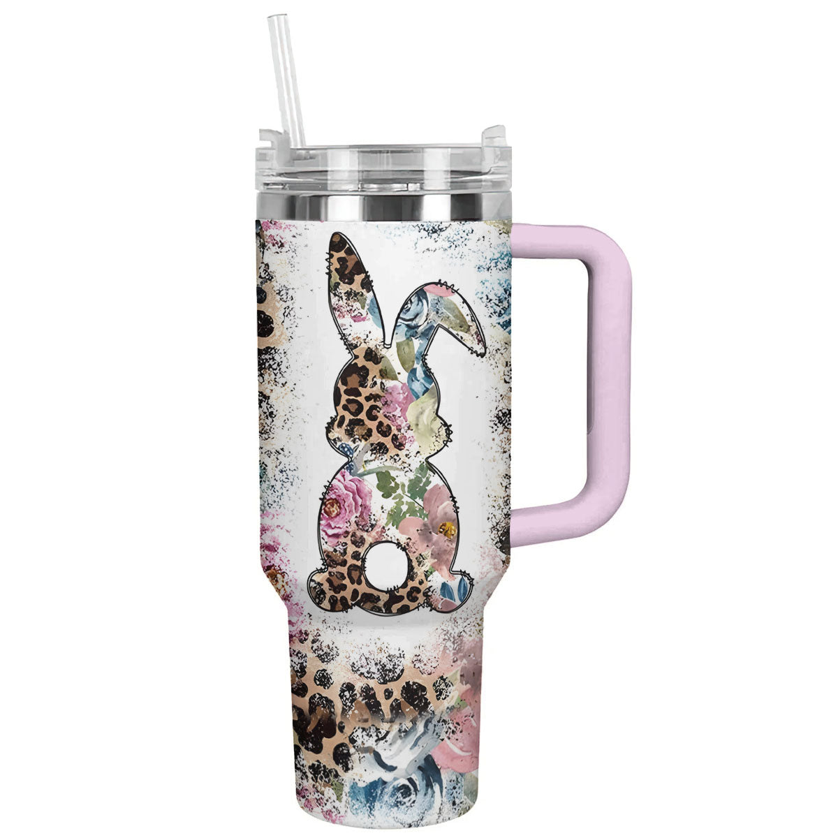 Rabbit 40 Oz Shineful™ Tumbler Boho Bunny Lk8 Pink 40Oz