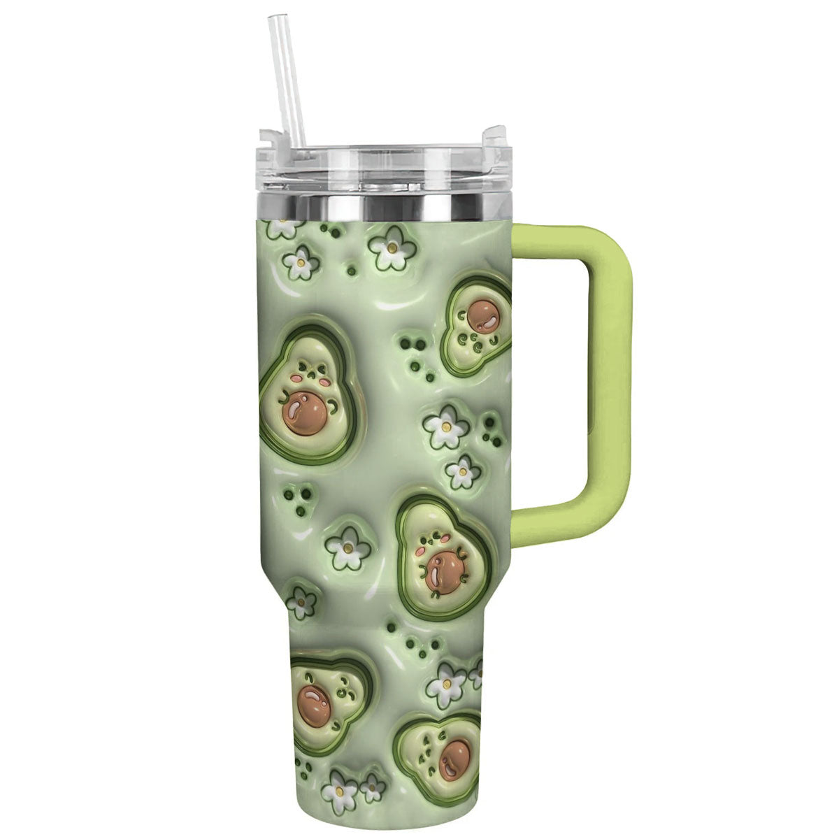 Avocado 40 Oz Shineful™ Tumbler Cute Avocados Lk8 Green 40Oz