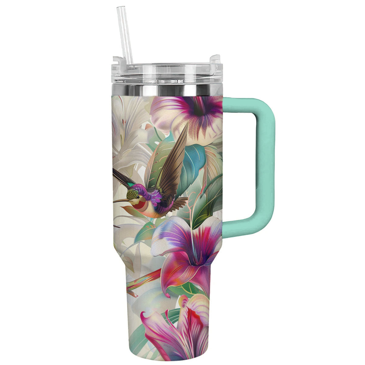 Shineful Tumbler Floral Hummingbirds Ver2