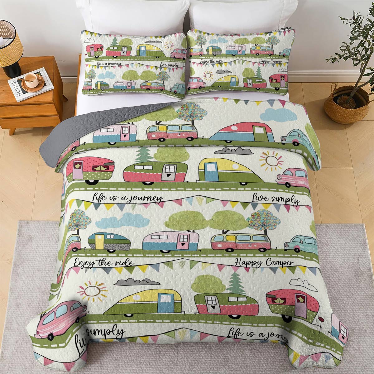 Shineful All Season Quilt 3-Piece Set Enjoy the Ride