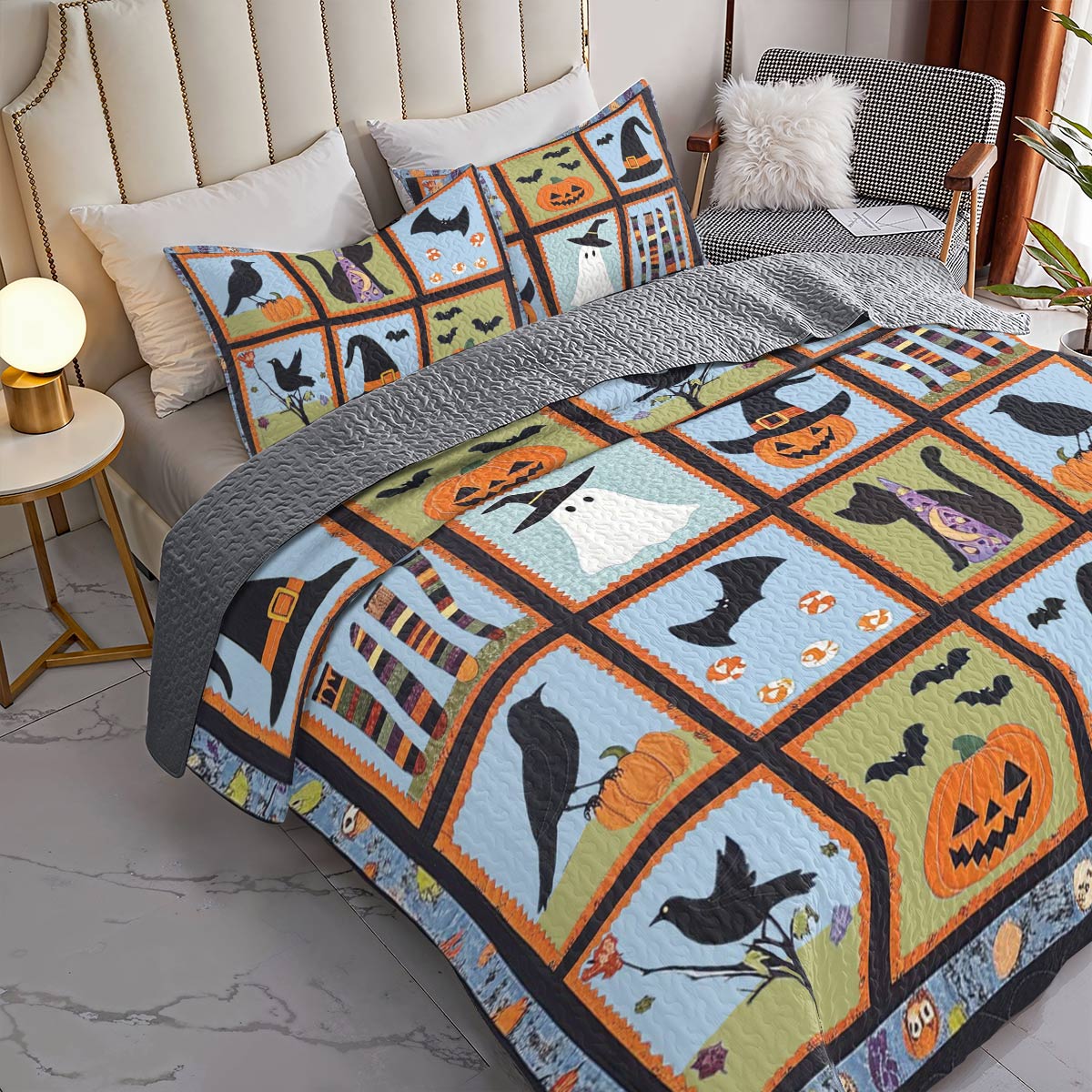 Shineful All Season Quilt 3-Piece Set Ghostly Gathering