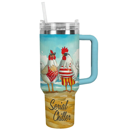 Chicken 40 Oz Shineful™ Tumbler Serial Chillers Lk8 Sky Blue 40Oz