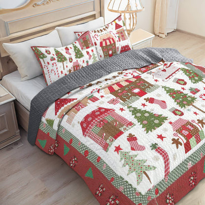 Shineful All Season Quilt 3-Piece Set Noel Wonderland