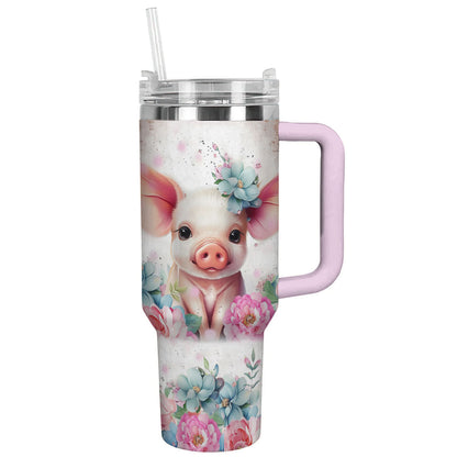 Pig 40 Oz Shineful™ Tumbler Floral Lk8 Pink 40Oz