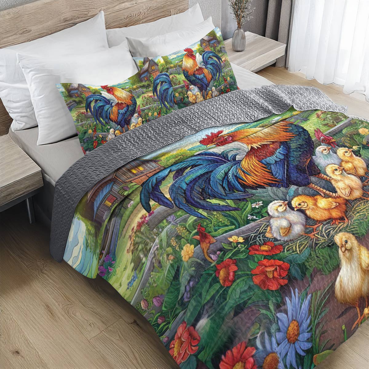 Shineful All Season Quilt 3-Piece Set Roosting Retreat