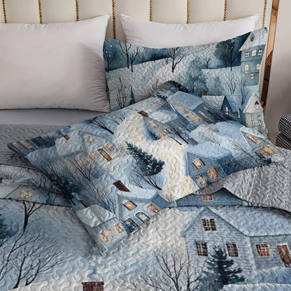 Shineful All Season Quilt 3-Piece Set Winter Village