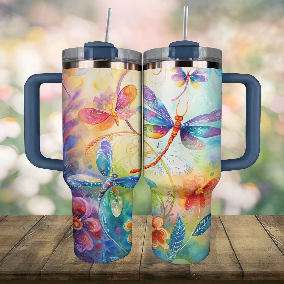 Shineful Tumbler Colorful Dragonflies