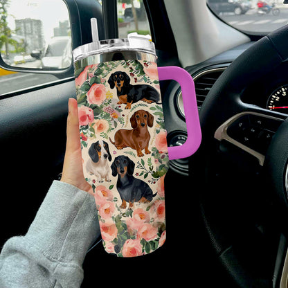 Shineful Tumbler Dog Floral Dachshunds