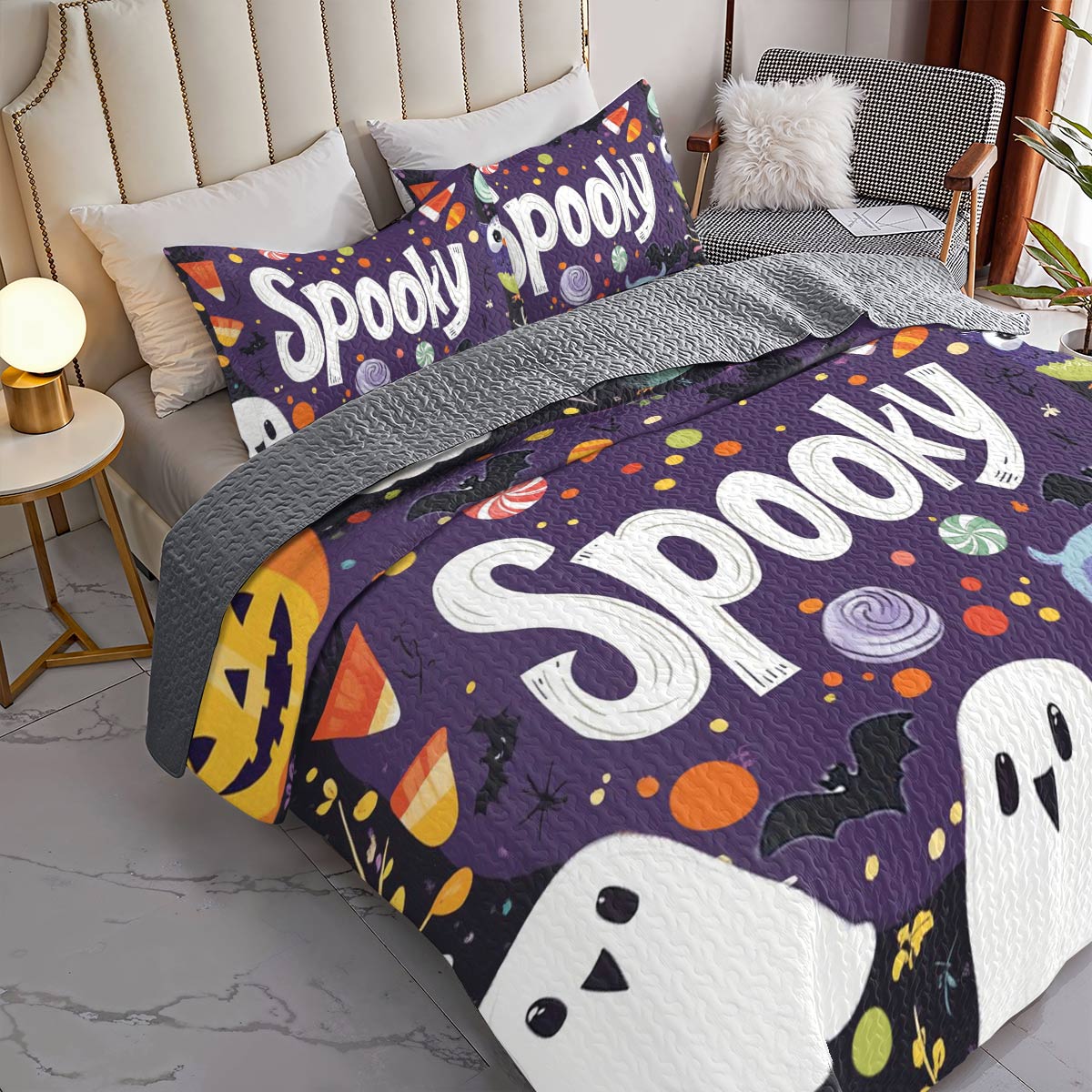 Shineful All Season Quilt 3-Piece Set Spooky Nights