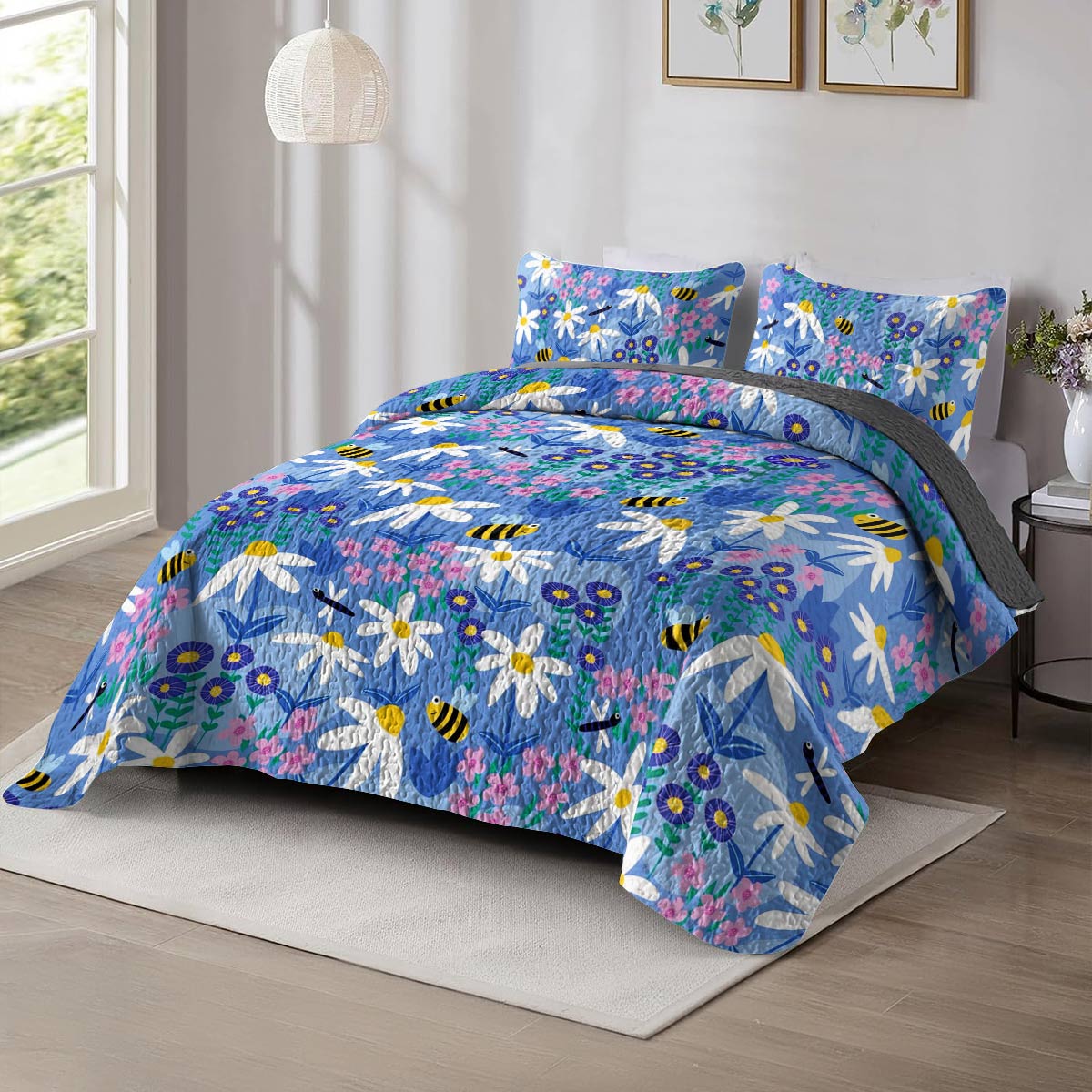 Shineful All Season Quilt 3-Piece Set Floral Frenzy