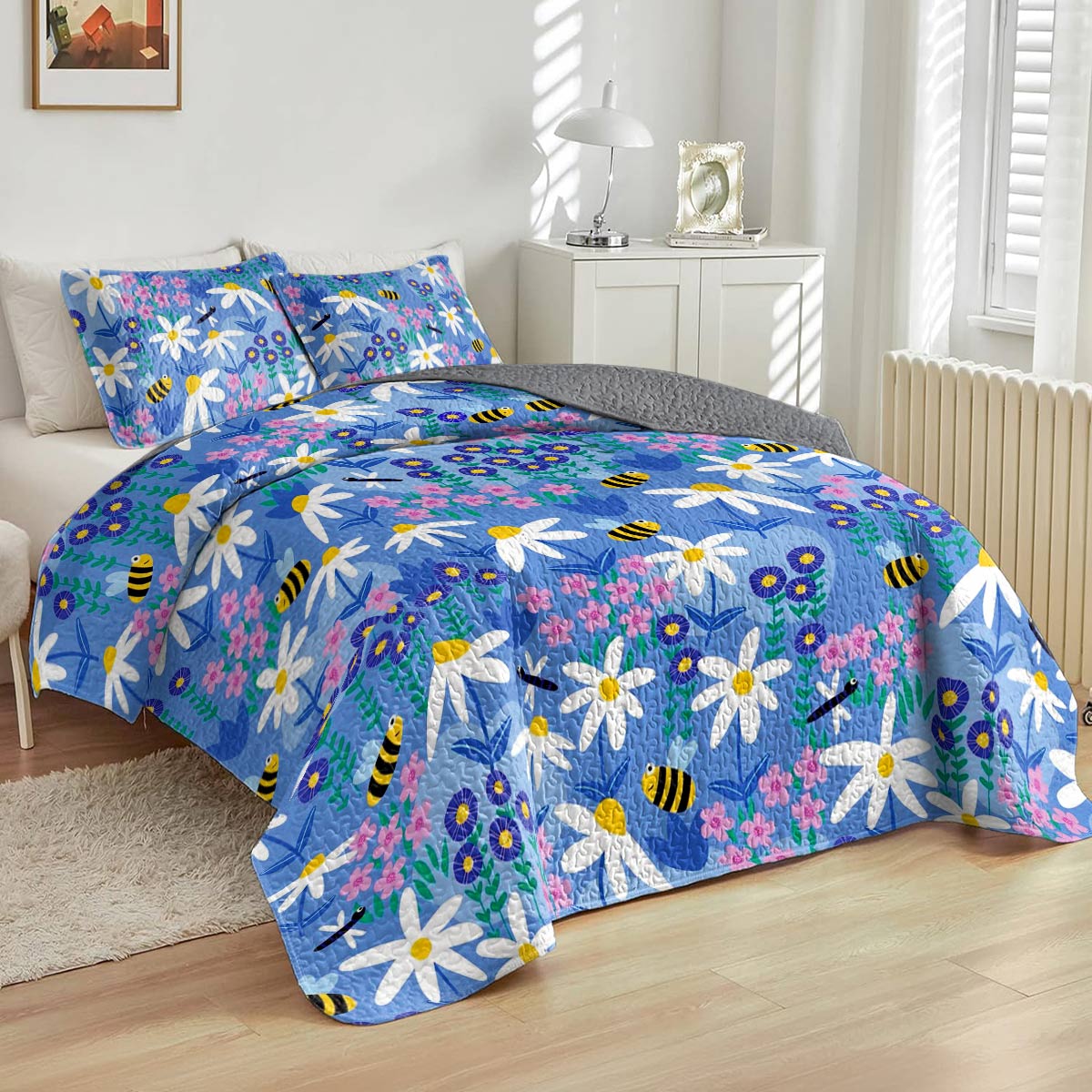 Shineful All Season Quilt 3-Piece Set Floral Frenzy