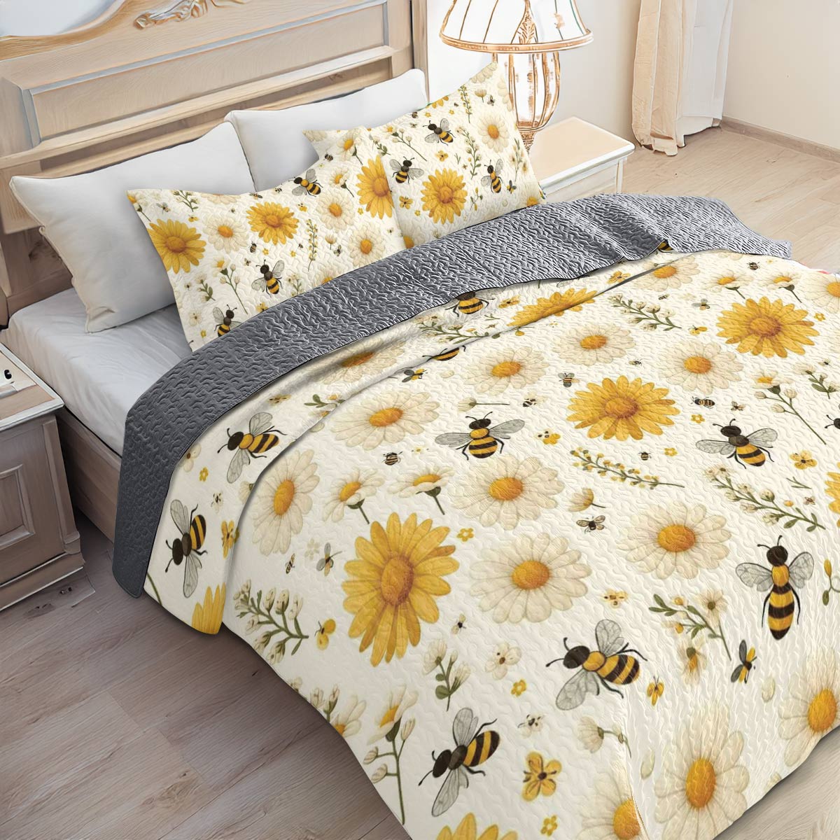 Shineful All Season Quilt 3-Piece Set Daisy Bee