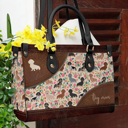 Shineful Leather Bag Dog Leather Bag Shineful Floral Dachshunds