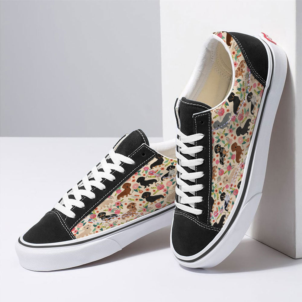 Shineful Sneakers Floral Dachshunds