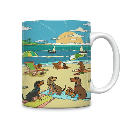 Shineful Ceramic Mug Dachshund Vacation