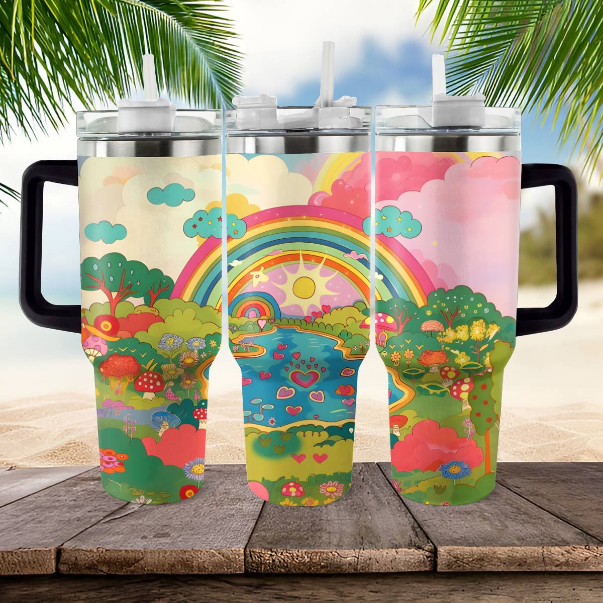 Glänzender Becher Rainbow Fantasy