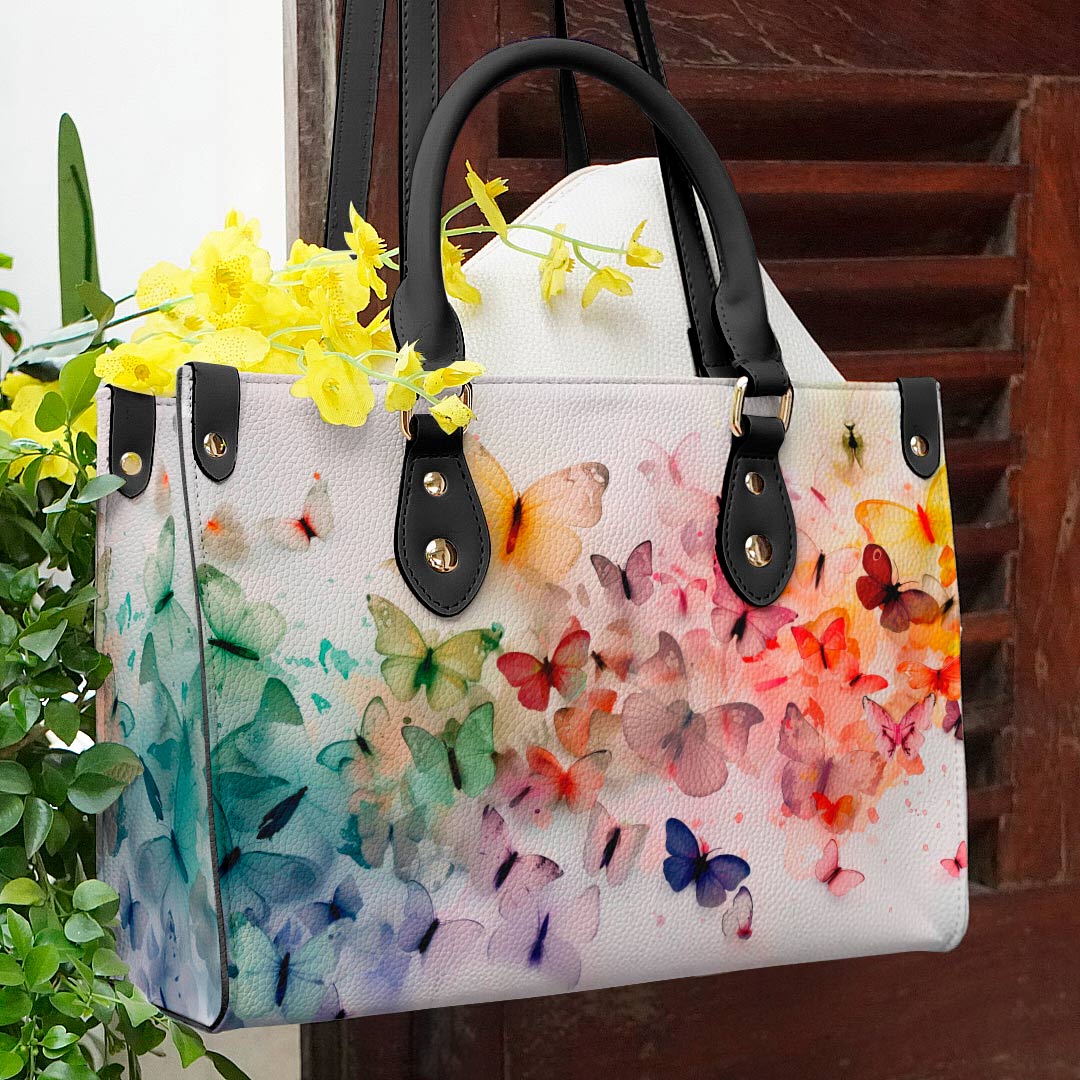 Shineful Leather Bag Colorful Butterflies