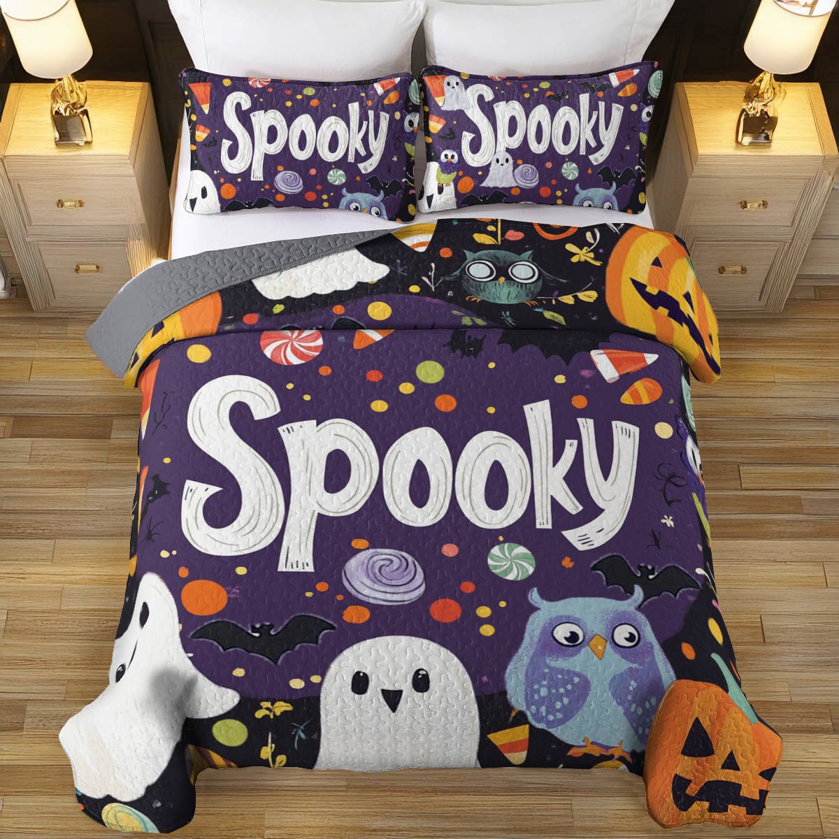 Shineful All Season Quilt 3-Piece Set Spooky Nights