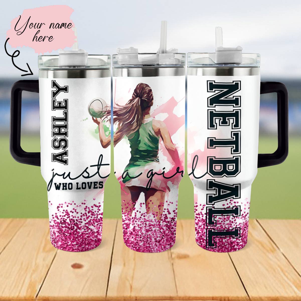 Shineful Tumbler Personalized Netball