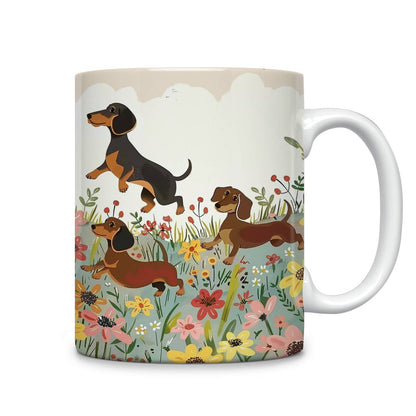 Tasse en céramique brillante Dachshund Delight