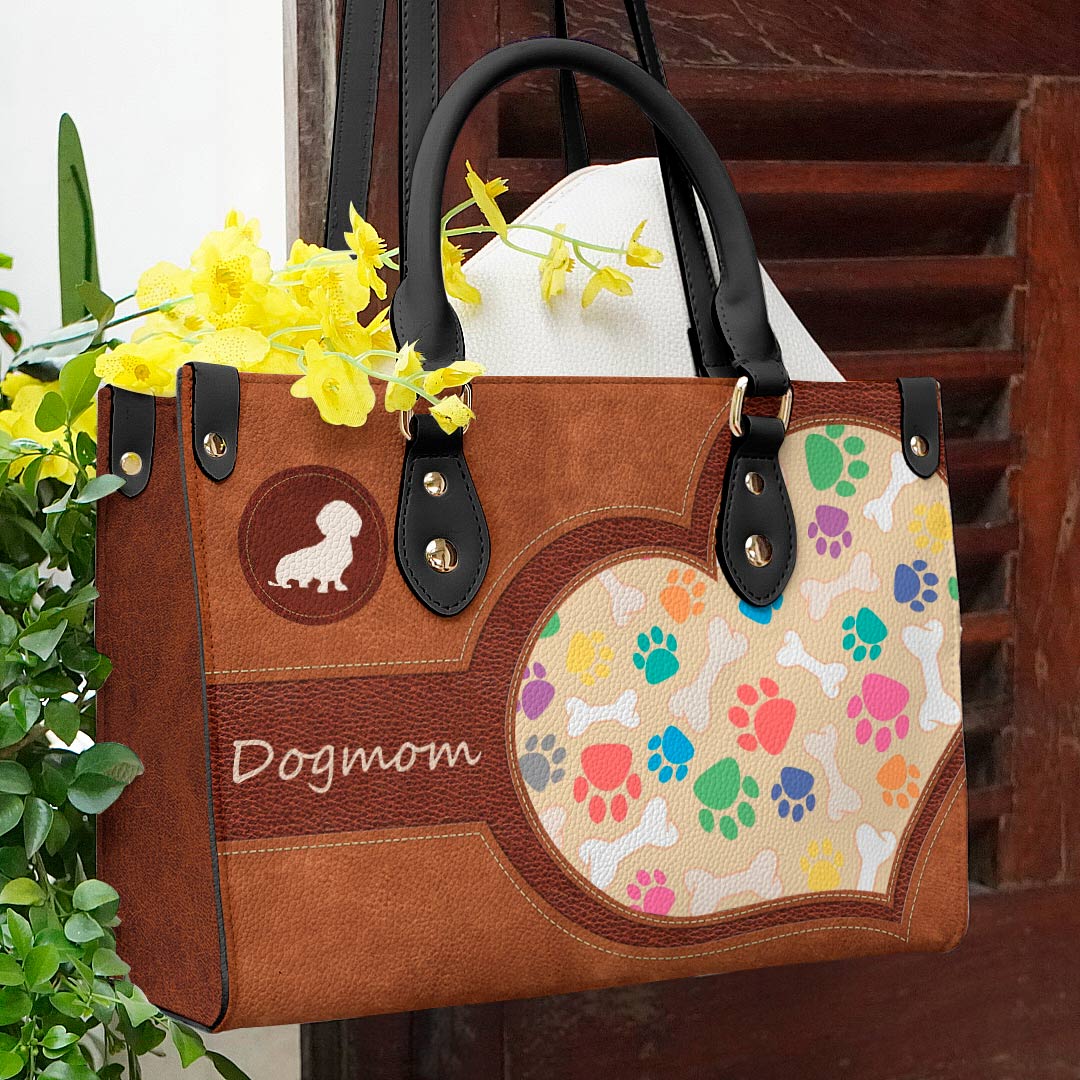 Shineful Leather Bag Dog Mom Loves Quilt