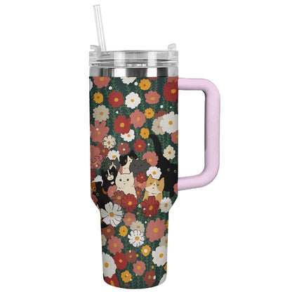 Shineful Tumbler Floral Cats Ver3