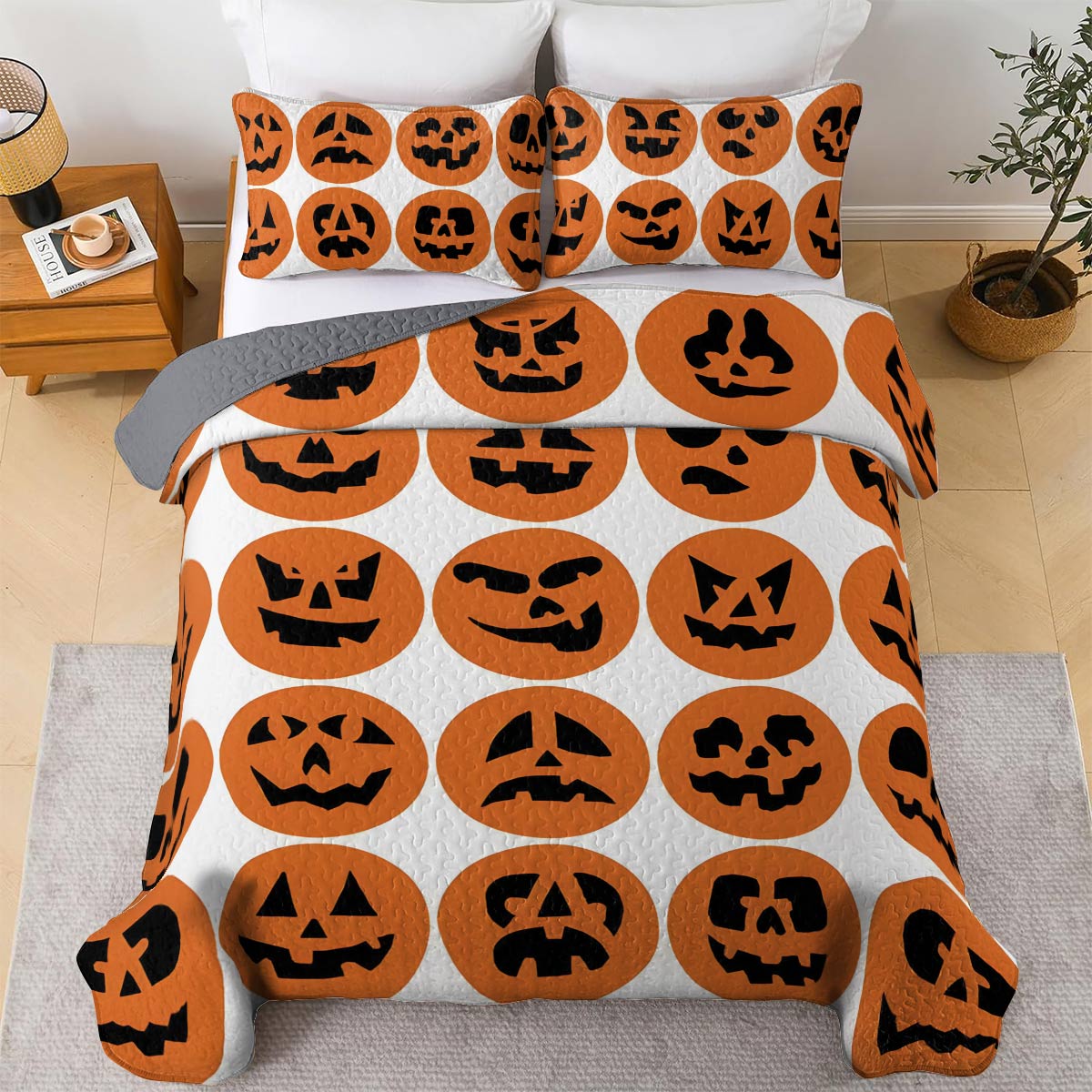 Shineful All Season Quilt 3-Piece Set Haunted Harvest