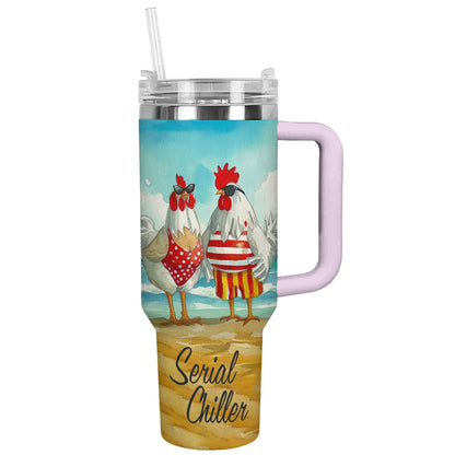 Chicken 40 Oz Shineful™ Tumbler Serial Chillers Lk8 Pink 40Oz