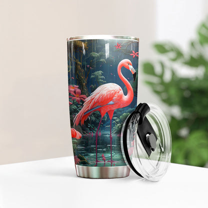 Shineful 20oz Tumbler Hibiscus Flamingo