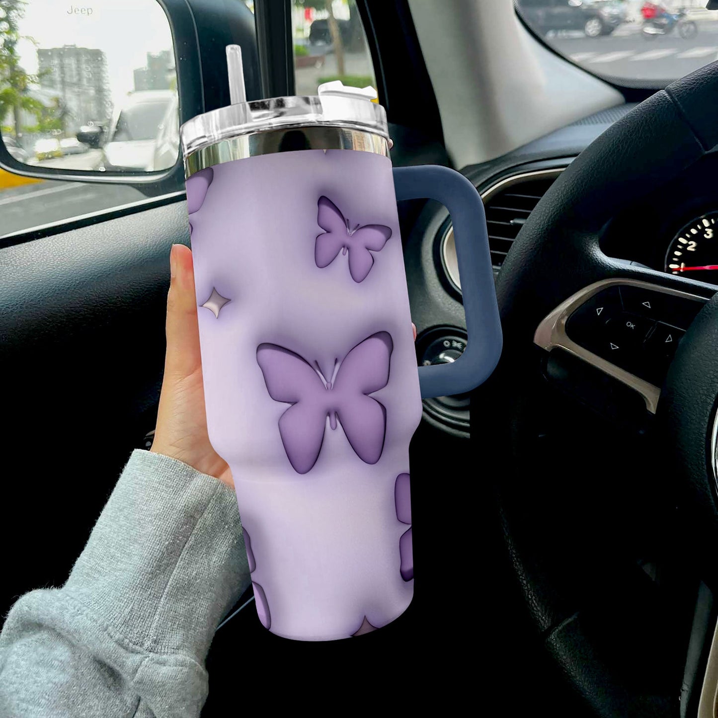 Shineful Tumbler Puffy Butterflies