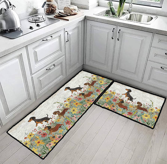 Shineful Ultra-Thin Non Skid Floor Mat, Kitchen Rugs Dachshund Delight