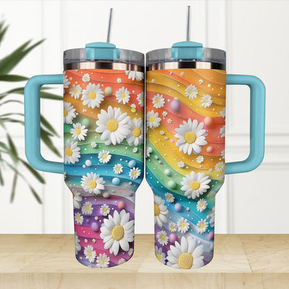 Shineful Glossy Tumbler Rainbow Daisies Ver2