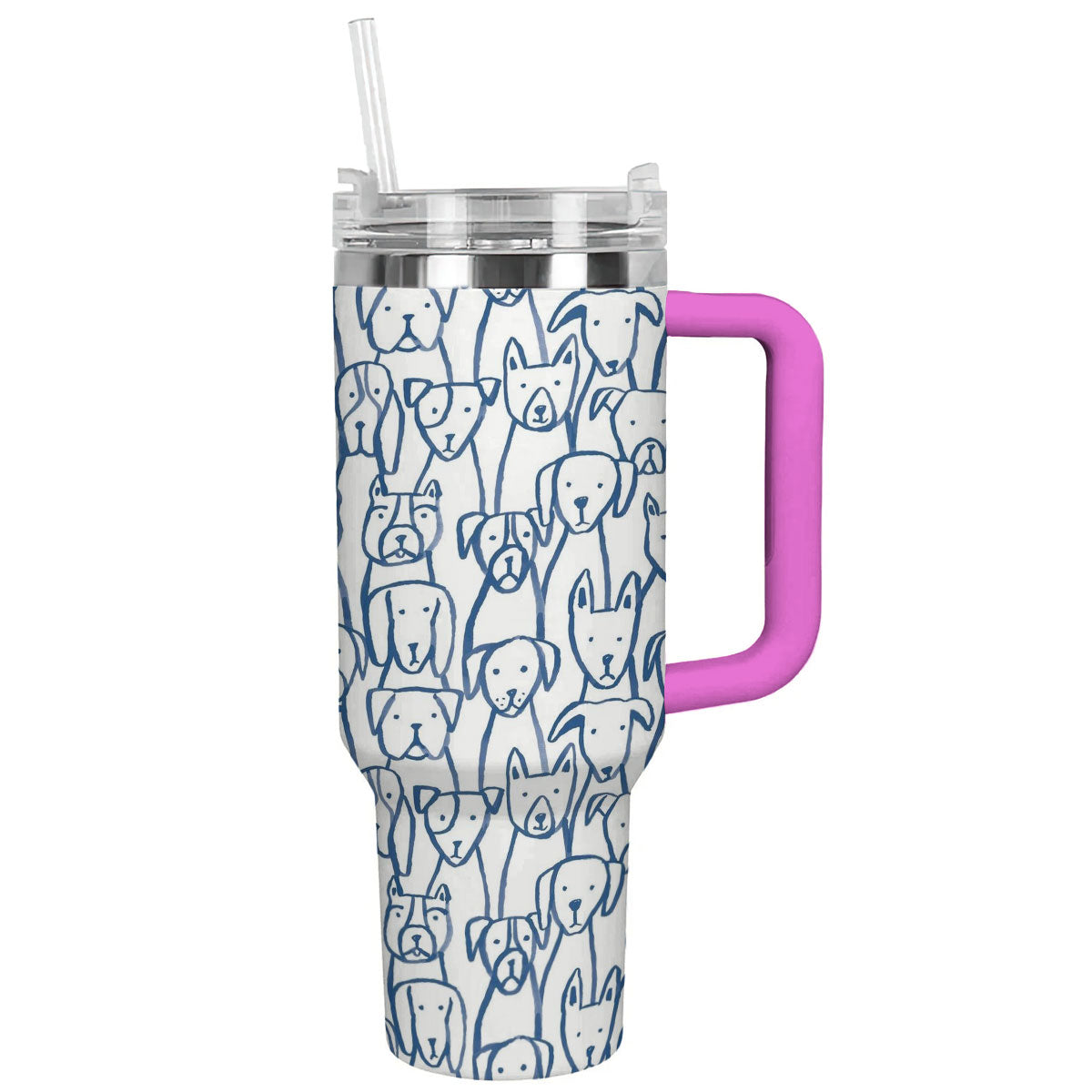 Dog 40 Oz Shineful™ Tumbler Cute Dogs Lk8 Hot Pink 40Oz