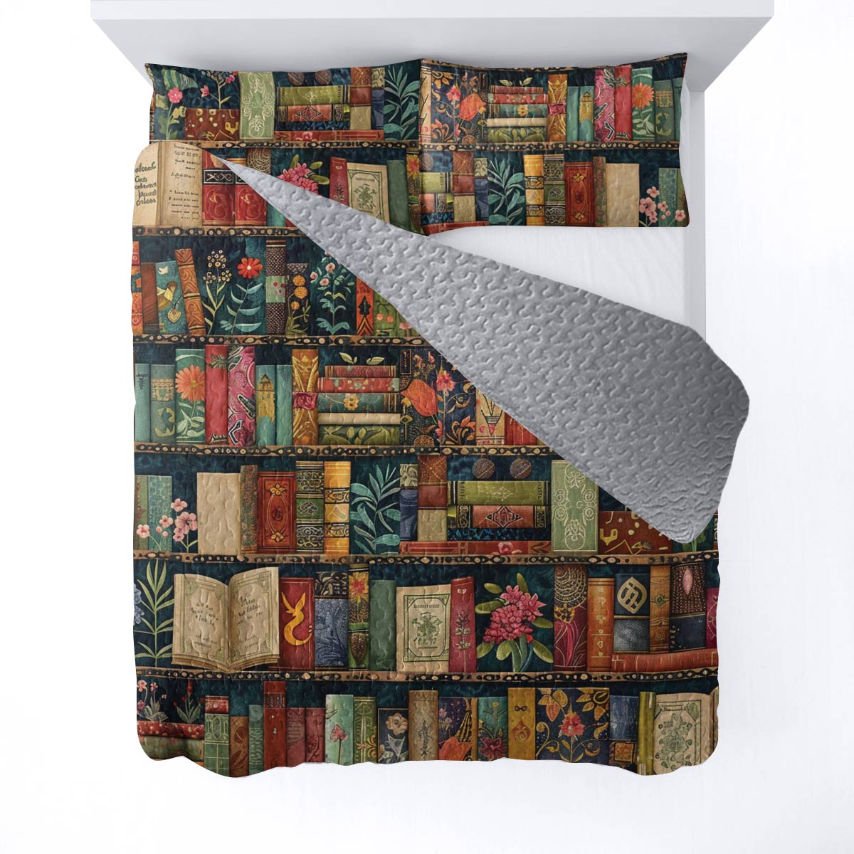 Shineful All Season Quilt 3-teiliges Set Vintage Bücherregal