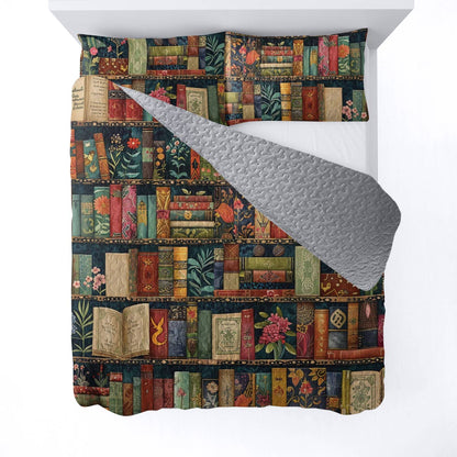 Shineful All Season Quilt 3-Piece Set Vintage Bookshelf