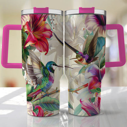 Shineful Tumbler Floral Hummingbirds Ver2