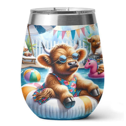 Shineful Wine Tumbler Cow Vacation