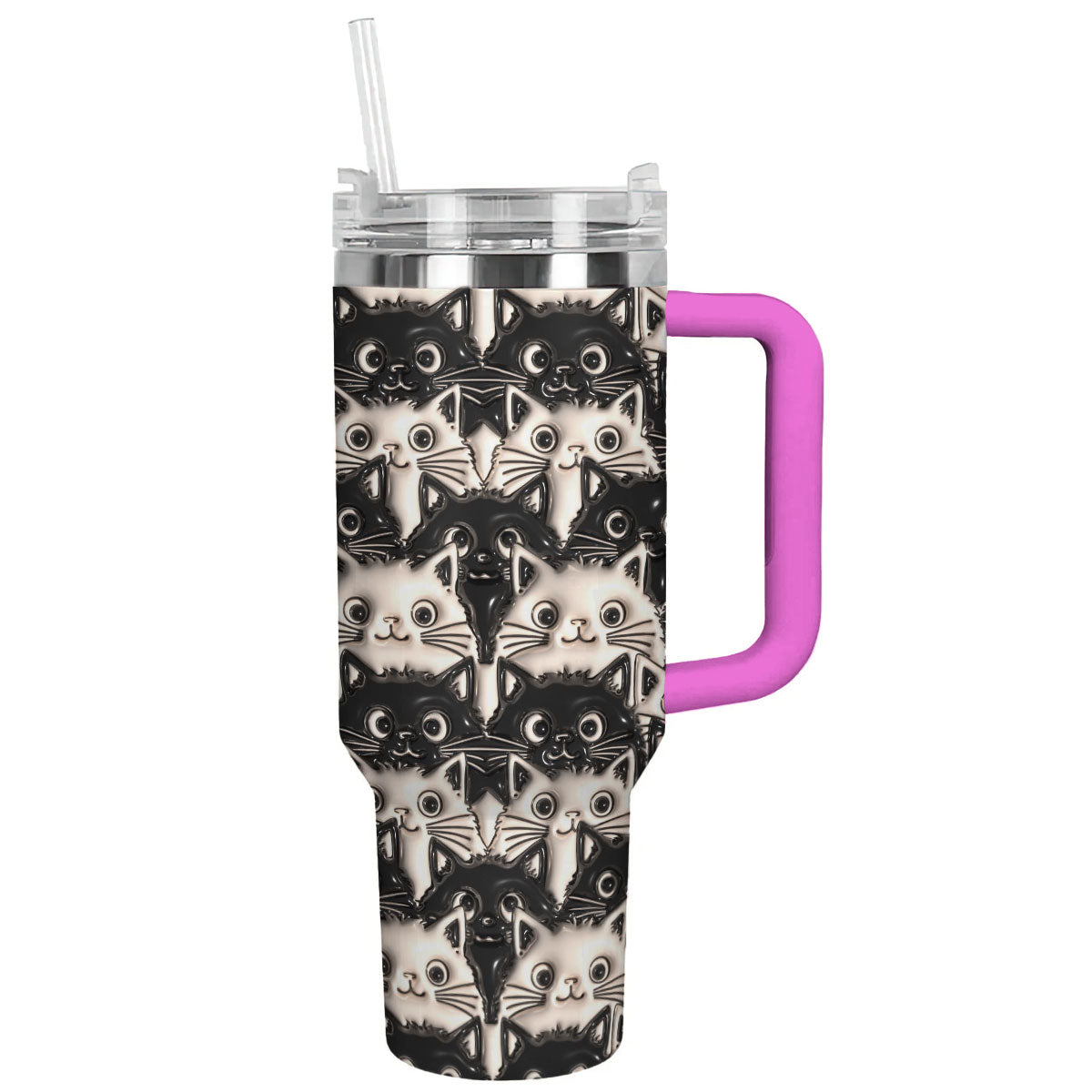 Cat 40 Oz Shineful™ Tumbler Fat Cats Lk8 Hot Pink 40Oz