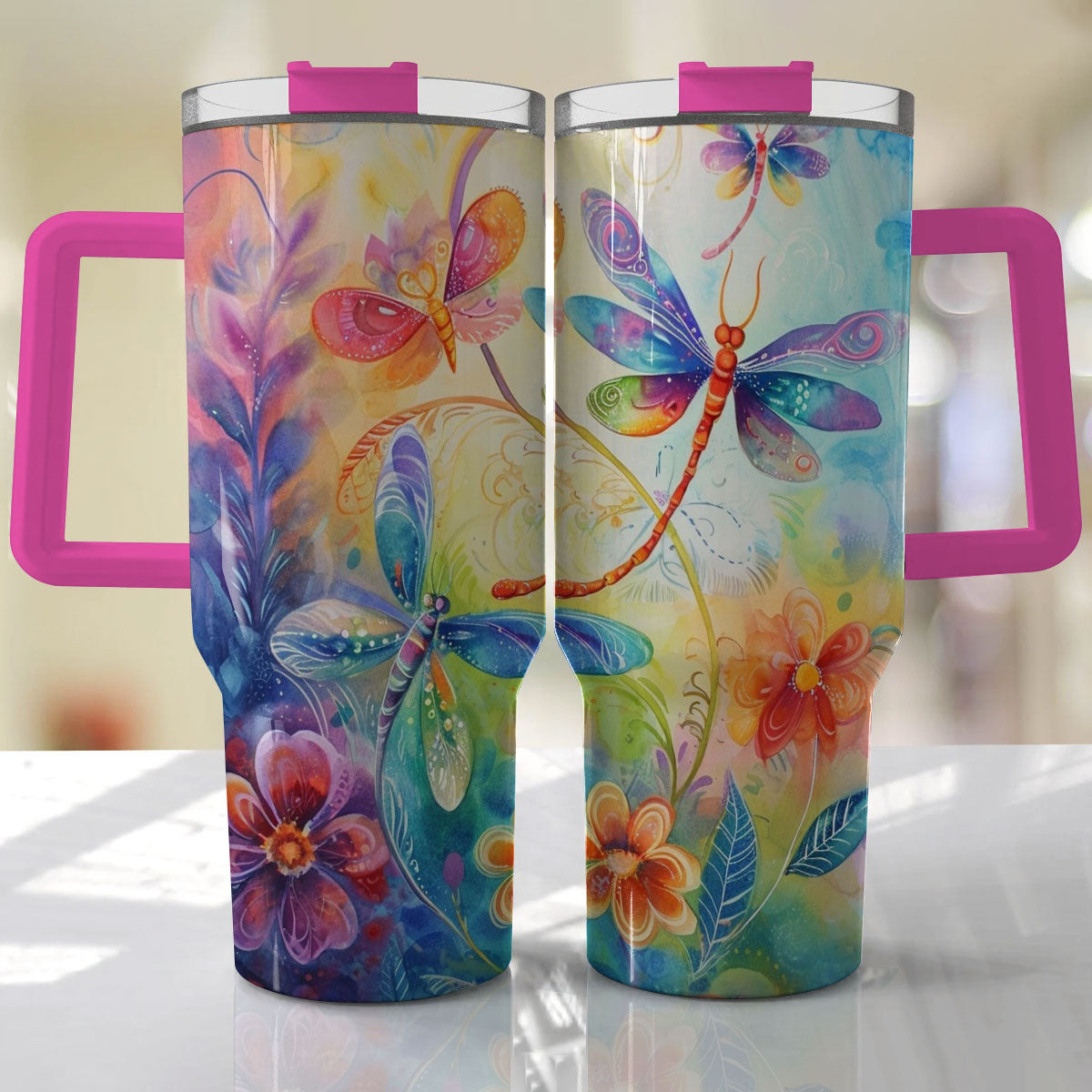 Shineful Tumbler Colorful Dragonflies